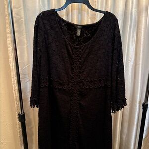 Alfani Black Long Sleeve Lace Dress